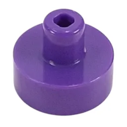 Tile Special Round 1 x 1 with Hollow Bar / Dark Purple