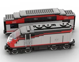 Minifig Scale Caltrain MP36 and Bombardier Bilevel Car