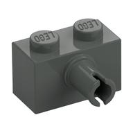 Lego Brick Special 1 x 2 with Pin / Dark Gray