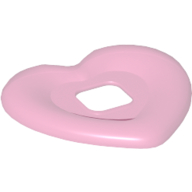 Lego Clikits Icon Accent, Heart 3 3/8 x 3 3/8 with Raised Border / Trans-Dark Pink