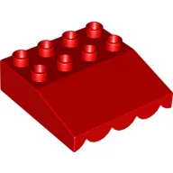 Duplo Roofpiece Slope 33 4 x 4 with Awning Overhang with 9 Bottom Tubes