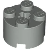 Brick Round 2 x 2 with Axle Hole / Light Gray