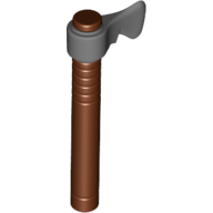 Lego Weapon Tomahawk with Flat Silver Blade / Reddish Brown