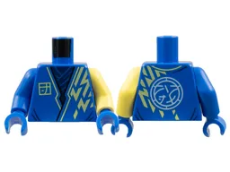Torso Tunic, Dark Blue Scarf, Bright Light Yellow Lightning, Core Logo on Back Pattern / Bright Light Yellow Arm Left / Blue Arm Right / Blue Hands