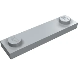 Plate Special 1 x 4 with 2 Studs with Groove [New Underside] / Light Bluish Gray