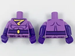 Torso Wonder Twin Zan Pattern / Dark Purple Arms with Molded Medium Lavender Short Sleeves Pattern / Dark Purple Hands