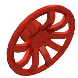 Wheel Cover 9 Spoke - 24mm D. / Red