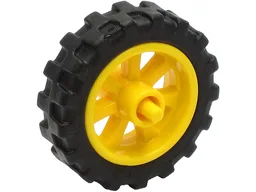 Wheel 15mm D. x 6mm City Motorcycle with Black Tire 21mm D. x 6mm City Motorcycle (50862 / 50861) / Yellow
