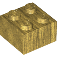 Lego Brick 2 x 2 / Metallic Gold