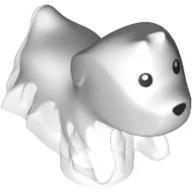 Animal, Dog, Ghost with Trans-Clear Marble / White