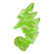 Lego Wave / Lightning with Axle Hole / Trans-Bright Green