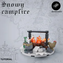 snowy campfire