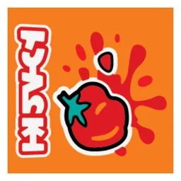 Tile 2 x 2 with Tomatoes Print / Orange