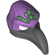 Lego Mask Bird (Vulture) with Dark Bluish Gray Beak and Sand Green Headpiece Print / Medium Lavender