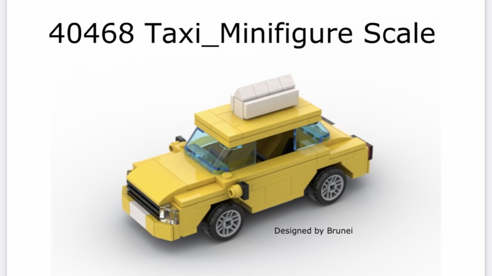 Lego 40468 Yellow Taxi Minifig Scale