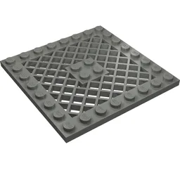 Plate Special 8 x 8 with Grille [No Hole in Center] / Dark Bluish Gray
