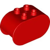 Duplo Brick 2 x 4 x 2 Rounded Ends / Red