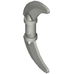 Weapon Scythe / Hook with Double Blades / Flat Silver