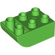 Lego Duplo Brick 2 x 3 with Curved Bottom / Bright Green