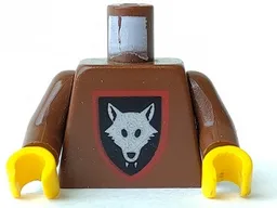 Torso Castle Wolfpack Pattern / Brown Arms / Yellow Hands