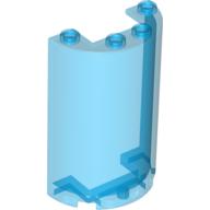 Lego Cylinder Half 2 x 4 x 5 with 1 x 2 cutout / Trans-Dark Blue