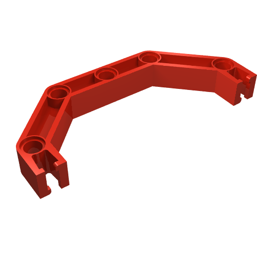 Lego Znap Beam 9, 5 Holes, 4 Bends (Half-Octagon) / Red