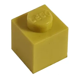 Modulex Brick 1 x 1 with LEGO on Stud / Modulex Lemon