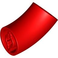 Lego Brick Round 2 x 2 D. Tube with 45° Elbow and Axle Holes (Crossholes) at Each End [LONG] / Red