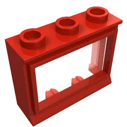 Window 1 x 3 x 2 Classic with Short Sill [Complete] / Red