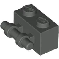 Brick Special 1 x 2 with Handle / Dark Gray