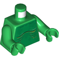 Lego Torso Alien with Skeletal Spine and Ribs Print, Green Arms and Hands / Green