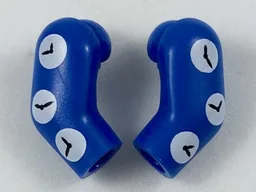 Arm, (Matching Left and Right) Pair with White Clocks Pattern / Blue