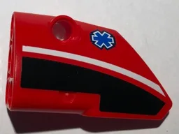 Technic, Panel Fairing # 1 Small Smooth Short, Side A with EMT Star of Life Pattern (Sticker) - Set 8068