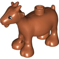 Duplo Animal Goat with Black and White Squared Eyes Print / Dark Orange