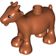Lego Duplo Animal Goat with Black and White Squared Eyes Print / Dark Orange