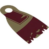 Lego Neckwear Cape with Dark Red Shapes and Tattered Edge print / Tan