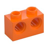 Lego Technic Brick 1 x 2 [2 Pin Holes] / Orange