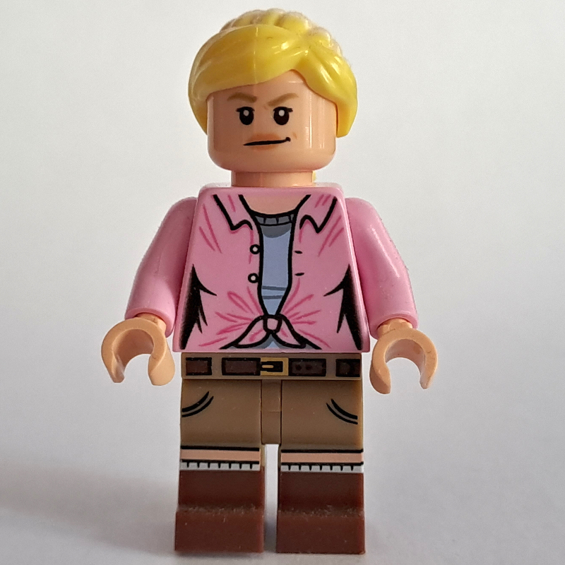 Lego Ellie Sattler, Bright Pink Shirt, Ponytail