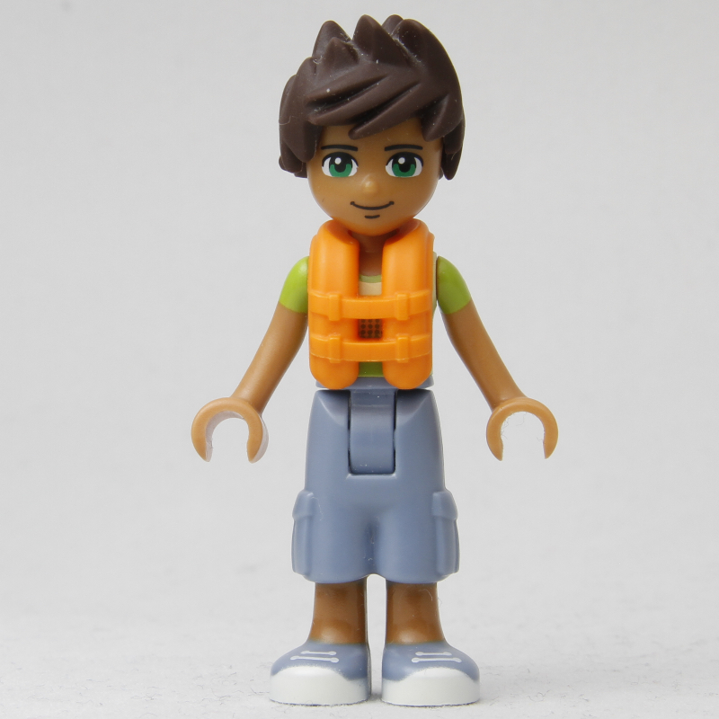 Lego Liam - Bright Green/Yellow Shirt, Sand Blue Trousers, Life Vest