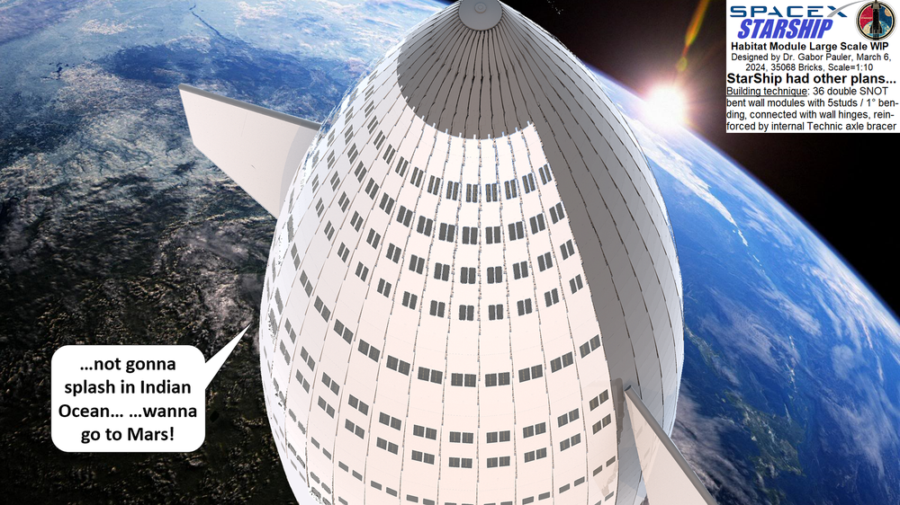 Lego SpaceX StarShip Habitat Module in Scale=1:10 - Digital concept