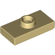 Plate Special 1 x 2 with 1 Stud with Groove (Jumper) / Tan