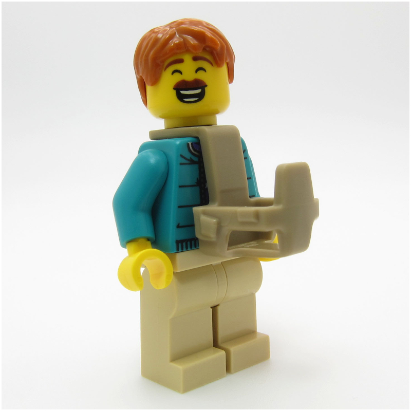 Lego Camper, Dark Turquoise Torso, Tan Legs, Baby Carrier