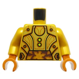 Torso, Droid Panels, Dark Orange Lines, Lime Lights Print, Pearl Gold Arms, Dark Orange Hands / Pearl Gold