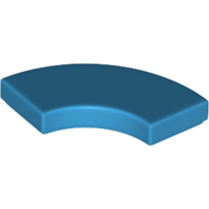 Lego Tile 2 x 2 Curved, Macaroni / Dark Azure