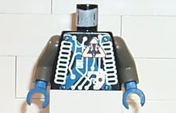 Torso Space Insectoids Blue X with Hose on Sides Pattern / Dark Gray Arms / Blue Hands
