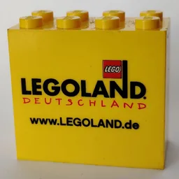 Brick 2 x 4 x 3 with 'LEGOLAND Deutschland www.LEGOLAND.de' Print / Yellow