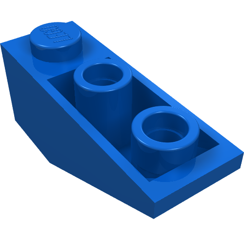 Lego Brick Sloped Inverted 34° 3 x 1 with Internal Stopper / Blue
