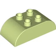 Duplo Brick 2 x 4 Curved Top / Yellowish Green