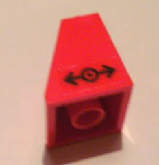 Lego Slope 65 2 x 2 x 2 with Bottom Tube with Train Logo Black Pattern Left (Sticker) - Set 7898