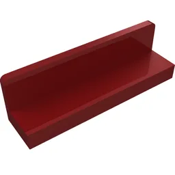 Panel 1 x 4 x 1 with Rounded Corners [Thin Wall] / Dark Red